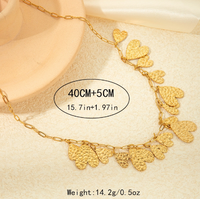 304 Stainless Steel Gold Plated Elegant Lady Streetwear Tassel Heart Shape Pendant Necklace main image 2