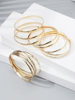 Wholesale Jewelry Glam Classic Style Solid Color Tungsten Steel Shiny Metallic Bangle sku image 1