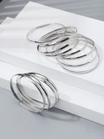 Wholesale Jewelry Glam Classic Style Solid Color Tungsten Steel Shiny Metallic Bangle sku image 2