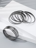 Wholesale Jewelry Glam Classic Style Solid Color Tungsten Steel Shiny Metallic Bangle sku image 3