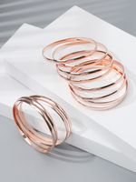 Wholesale Jewelry Glam Classic Style Solid Color Tungsten Steel Shiny Metallic Bangle sku image 4