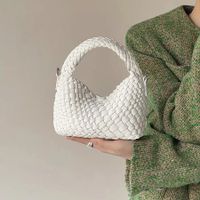 Women's Small Braid Solid Color Streetwear Weave Pillow Shape Magnetic Buckle Handbag sku image 1