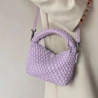 Women's Small Braid Solid Color Streetwear Weave Pillow Shape Magnetic Buckle Handbag sku image 16