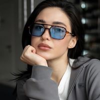 Hip-Hop Cool Style Color Block Ac Square Full Frame Women's Sunglasses main image 1