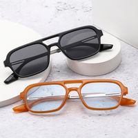 Hip-Hop Cool Style Color Block Ac Square Full Frame Women's Sunglasses main image 5