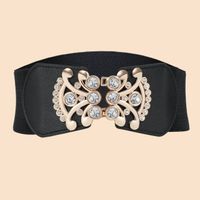 Simple Style Printing Elastic Band Inlay Rhinestones Women's Leather Belts main image 4