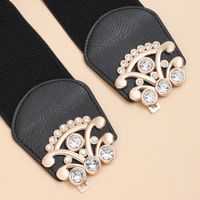 Estilo Simple Impresión Banda Elástica Embutido Diamantes De Imitación Mujeres Cinturones De Cuero main image 3