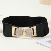Simple Style Bow Knot Pu Leather Inlay Rhinestones Women's Leather Belts main image 4