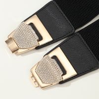 Simple Style Bow Knot Pu Leather Inlay Rhinestones Women's Leather Belts main image 3
