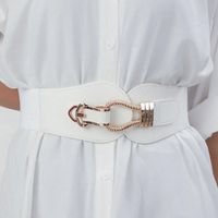 Casual Solid Color Pu Leather Buckle Women's Leather Belts main image 1
