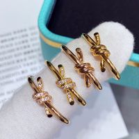 Sterling Silver Rose Gold Plated Silver Plated Elegant Lady Streetwear Inlay Printing Zircon Rings main image 6