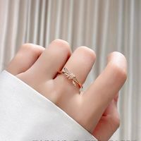 Sterling Silver Rose Gold Plated Silver Plated Elegant Lady Streetwear Inlay Printing Zircon Rings main image 4