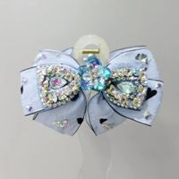 Women's Lady Sweet Korean Style Flower Bow Knot Cloth Bowknot Inlay Rhinestones Hair Claws sku image 2