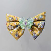 Women's Simple Style Bow Knot Artificial Crystal Cloth Artificial Gemstones Hair Clip main image 3