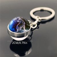 Fashion Constellation Stainless Steel Plating Glass Keychain main image 4