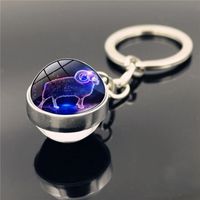 Fashion Constellation Stainless Steel Plating Glass Keychain sku image 1