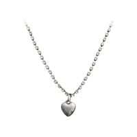 Copper Simple Style Plating Heart Shape Artificial Rhinestones Pendant Necklace main image 2