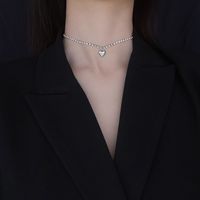 Cobre Estilo Simple Enchapado Forma De Corazón Diamantes De Imitación Artificiales Collar Colgante sku image 1