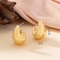 1 Pair Simple Style Water Droplets Plating Alloy Ear Studs sku image 1