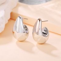 1 Pair Simple Style Water Droplets Plating Alloy Ear Studs sku image 2