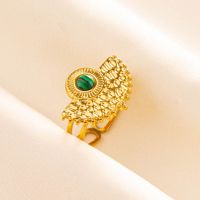 304 Stainless Steel Simple Style Inlay Solid Color Artificial Gemstones Rings sku image 7