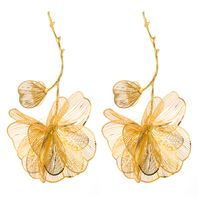 1 Paar Elegant Ferien Glänzend Blütenblatt Überzug Legierung Vergoldet Versilbert Tropfenohrringe sku image 1
