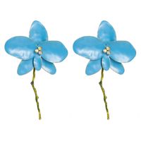 1 Pair Elegant Vacation Flower Plating Inlay Alloy Rhinestones Gold Plated Drop Earrings main image 5