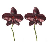 1 Pair Elegant Vacation Flower Plating Inlay Alloy Rhinestones Gold Plated Drop Earrings sku image 1