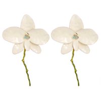 1 Pair Elegant Vacation Flower Plating Inlay Alloy Rhinestones Gold Plated Drop Earrings sku image 2