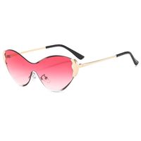 Modern Style Color Block Pc Special-Shaped Mirror Frameless Women's Sunglasses main image 2