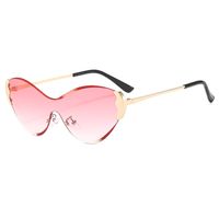 Modern Style Color Block Pc Special-Shaped Mirror Frameless Women's Sunglasses main image 4