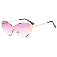Modern Style Color Block Pc Special-Shaped Mirror Frameless Women's Sunglasses main image 3
