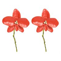 1 Pair Elegant Vacation Flower Plating Inlay Alloy Rhinestones Gold Plated Drop Earrings sku image 5