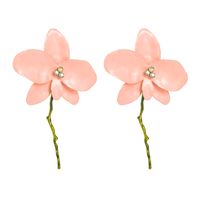 1 Pair Elegant Vacation Flower Plating Inlay Alloy Rhinestones Gold Plated Drop Earrings sku image 6