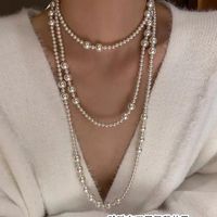 Lady Jewelry Freshwater Pearl Fishing Line Beaded Necklace sku image 2