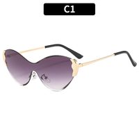 Modern Style Color Block Pc Special-Shaped Mirror Frameless Women's Sunglasses sku image 1