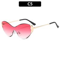 Modern Style Color Block Pc Special-Shaped Mirror Frameless Women's Sunglasses sku image 5