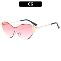 Modern Style Color Block Pc Special-Shaped Mirror Frameless Women's Sunglasses sku image 6