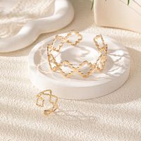 Glam Retro Commute Solid Color 14K Gold Plated Alloy Wholesale Rings Bracelets Jewelry Set main image 6