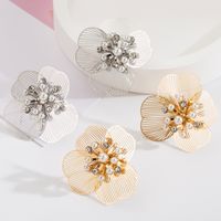1 Pair Casual Vacation Flower Plating Alloy Gold Plated Silver Plated Ear Studs main image 1