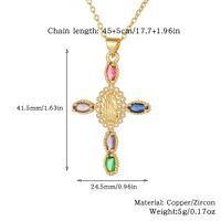 Wholesale Simple Style Cross Copper Plating Inlay Zircon Pendant Necklace main image 3