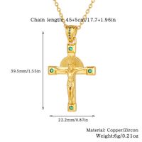 Wholesale Simple Style Cross Copper Plating Inlay Zircon Pendant Necklace main image 2