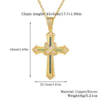 Wholesale Simple Style Cross Copper Plating Inlay Zircon Pendant Necklace main image 4