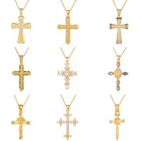 Wholesale Simple Style Cross Copper Plating Inlay Zircon Pendant Necklace main image 9