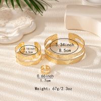 Vintage Style Exaggerated Commute Solid Color 14K Gold Plated Alloy Wholesale Rings Bracelets Jewelry Set main image 5