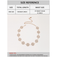 Casual Simple Style Flower Alloy Inlay Rhinestones Pearl Women's Chain Belts main image 2