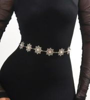 Casual Simple Style Flower Alloy Inlay Rhinestones Pearl Women's Chain Belts main image 1