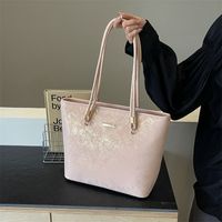 Women's Medium Pu Leather Solid Color Basic Classic Style Zipper Tote Bag main image 3