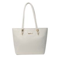 Women's Medium Pu Leather Solid Color Basic Classic Style Zipper Tote Bag sku image 2