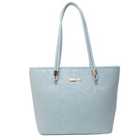 Women's Medium Pu Leather Solid Color Basic Classic Style Zipper Tote Bag sku image 5